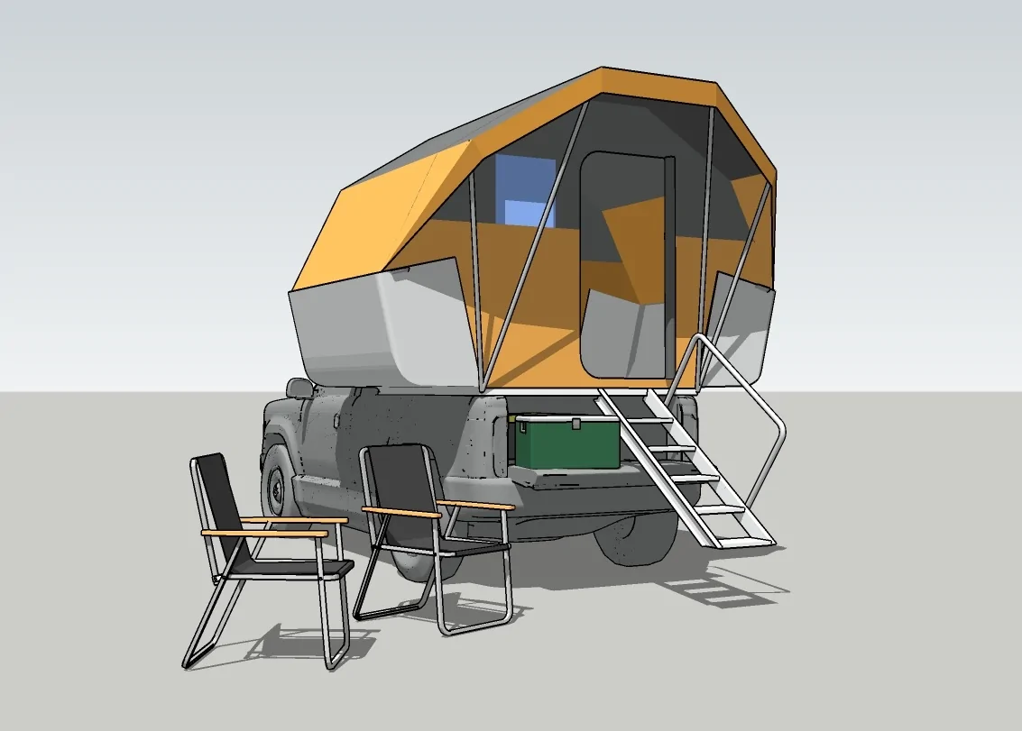 Slate Auto Pickup Truck Camper Shell concept for Slate pickup SlateCamperStruts