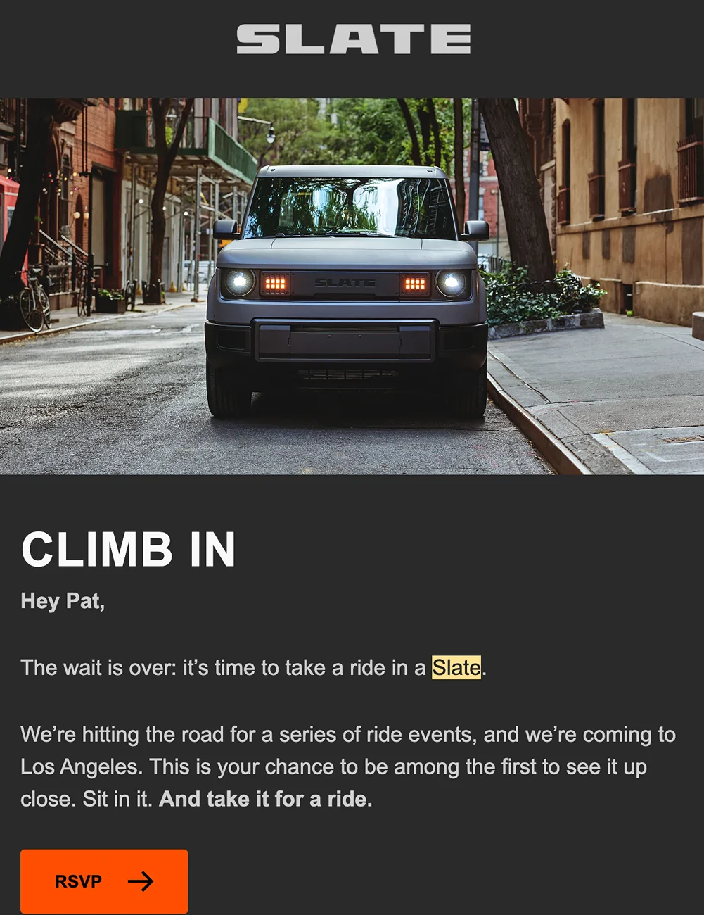 Slate Auto Pickup Truck Slate test ride event @ LA (Gardena CA) - 9/3-9/7 !! Screenshot 2026-08-25 at 9.31.07 AM