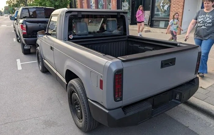 Slate pickup sighting in downtown Warsaw, IN! (w/ frunk, bed, charging port closeup)