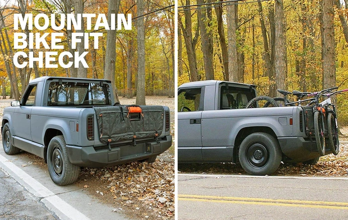 Tailgate Pad revealed -- with Mountain Bikes mounted on Slate bed tailgate