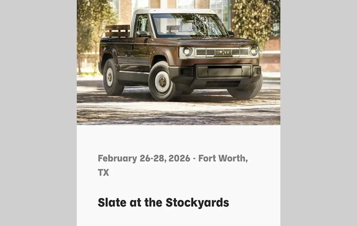 Slate event added for February 26-28 at Forth Worth, TX