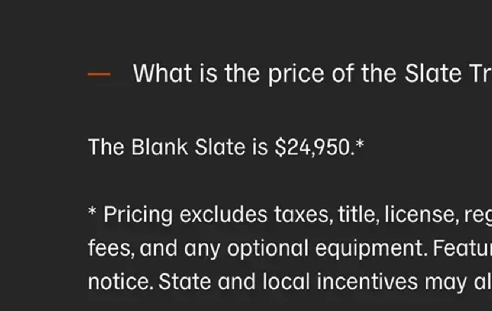 $24,950! Blank Slate Price announced