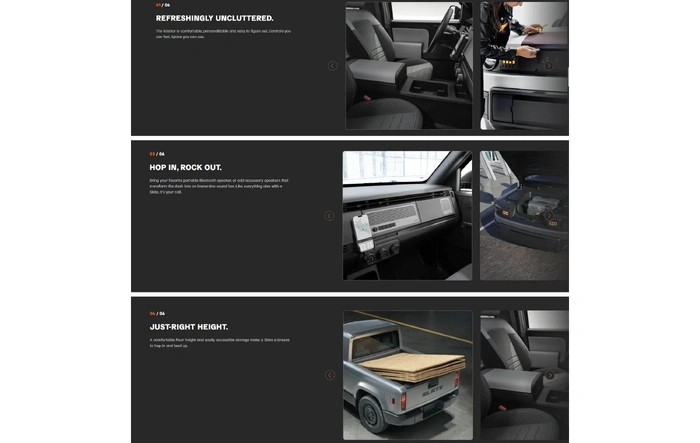 New pics show updated center console, new speaker (radio?) dashboard panel, carrying plywood with tailgate up