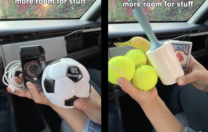 Large glovebox capacity size demo: Less Tech Stuff = More Room For Stuff